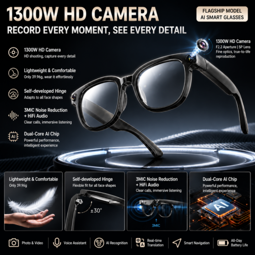 AG66 13MP camera smart glasses AI glasses translator glasses